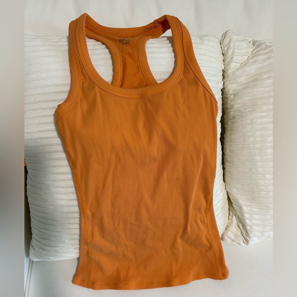 ALO Yoga Ribbed Racerback Tank Top in Orange